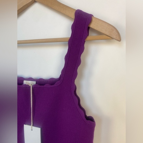 NWT Wilfred Angelique Dress Knit square-neck mini dress Purple Large - Picture 5 of 16